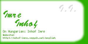 imre inhof business card